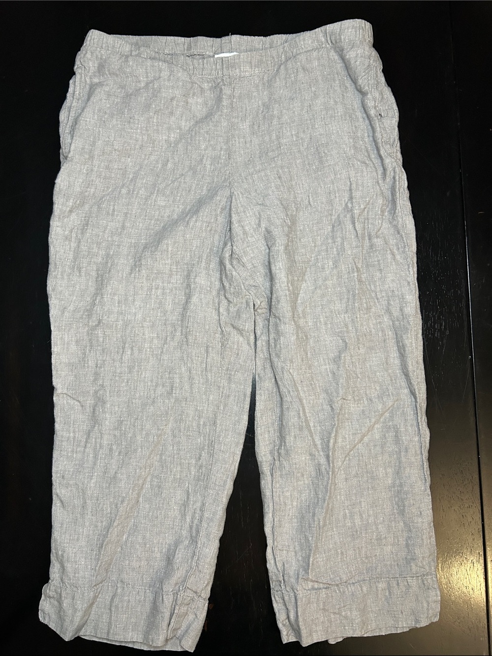 J. Jill Light Gray linen relaxed fit Capris